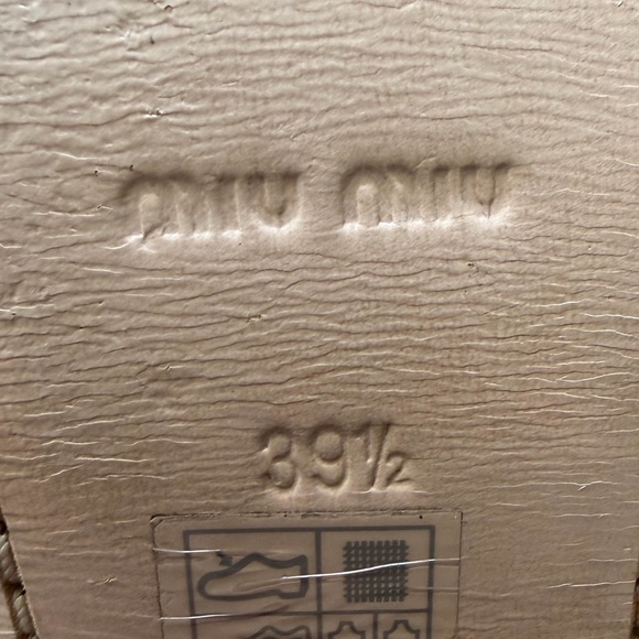 Miu Miu Blue and White Striped Flats with Bow - Picture 5 of 9